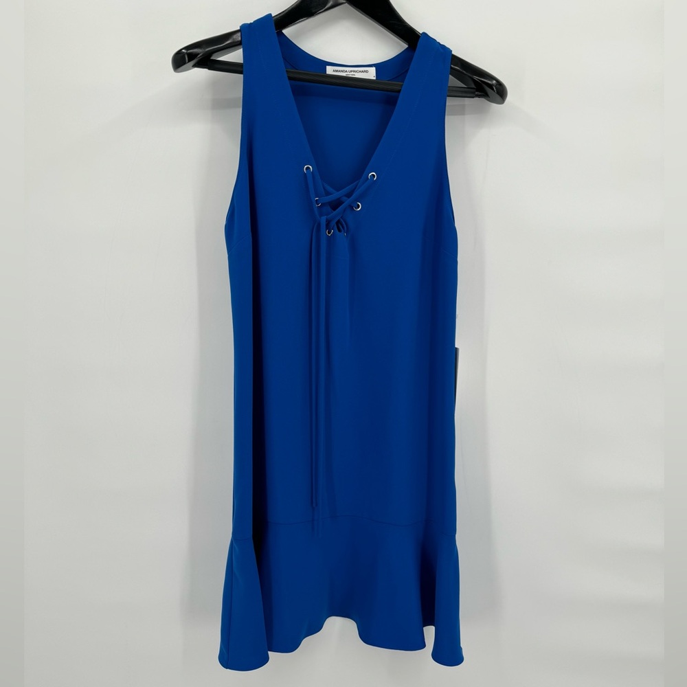 Amanda Uprichard Flowy Dress size M Blue Sexy Sleeveless NWT
